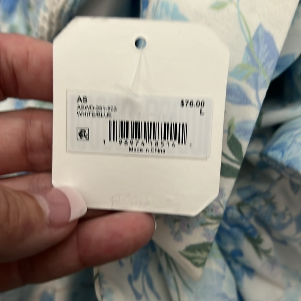Altar'd State Alexa Floral Mini Dress Blue White Ruffle - Picture 12 of 13